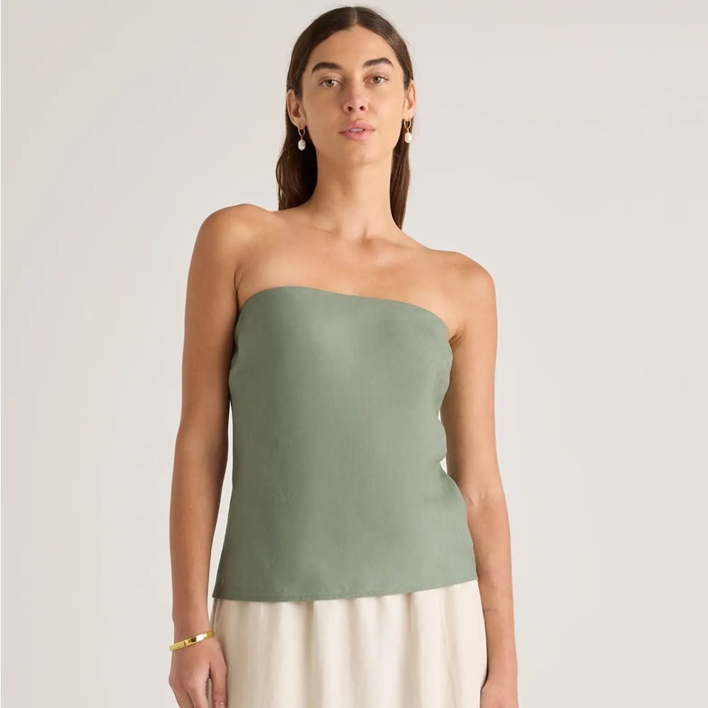 New 100% European Linen Strapless Top size medium